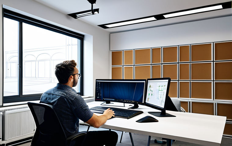 소음진동 관련 자격증 비교 분석 - **Urban Noise Assessment:** A cityscape scene during the day, showing a sound engineer fully clothed...