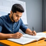 소음진동 실기 시험 준비물 체크리스트 - **Prompt:** "A focused young professional, of Brazilian ethnicity, dressed in smart casual attire, m...