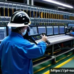 소음진동 실무에서의 사례 기반 학습 - An industrial plant scene showing a detailed acoustic noise diagnosis in progress: a technician wear...